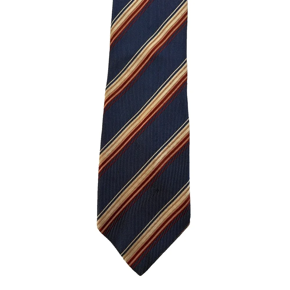 John‎ W. Nordstrom Blue Stripes 100% Silk Made in Italy Men Repp Tie 4